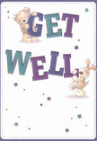 As one looks closer at this get well card, it's easy to be buoyed by the cheerful optimism radiating from its adorable duo: a teddy bear and a spirited puppy, their furry textures inviting a sense of comfort that recalls a favourite blanket or a hand-tied bouquet from a Brockley florist. Both friends interact playfully with the oversized, lively letters of 'Get Well,' their animated poses echoing the uplifting gestures often seen along bustling Brockley Road. The colours of indigo and teal in the typography pop against a creamy backdrop, infusing the card with a gentle energy designed to revitalise the recipient's spirits. Scattered across the design are twinkling stars in shades of blue and violet-tiny bursts of magic evoking evening skies over Telegraph Hill. There's sincerity woven through every detail, from the characters' expressive faces to the luminous clarity of the background, making this card a true vessel of kindness. It's as if a bouquet of fresh, thoughtfully chosen flowers had been transformed into illustration, ready to bring comfort and hope to someone cherished in Brockley.